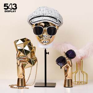 
Clothing store men's and women's hat rack, high-end hat holder, holder, simulation model head props, glasses display display rack, head table