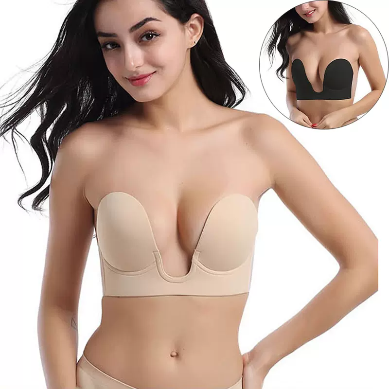 Strapless Bras Invisible Push Up Bra Silicone Brassiere Deep-Taobao