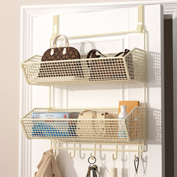 Over-The-Door Storage Rack, Hanging Basket, Multi-Layer Clothes Rack, Bag Storage Rack, Wall-Mounted Door Organizer, No-Drill Space-Saving Solution