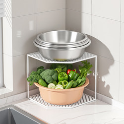 Kitchen Storage Rack Countertop Multi-Functional Multi-Layer Storage Rack for Vegetable Baskets, Vegetable Rack, Corner Storage Cupboard, Draining Rack