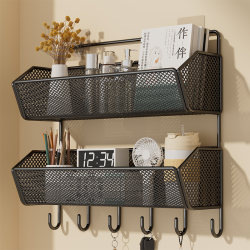 Dormitory Wall-Mounted Storage Rack, No-Drill Bedside Hanging Basket, Wall-Mounted Storage Box, Upper Bunk Bed Wall-Mounted Dormitory Essentials