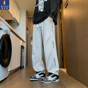 
Woodpecker High Quality Waiter Pants Men's Spring New Teen Sports Foot Student Casual Loose Straight Pants