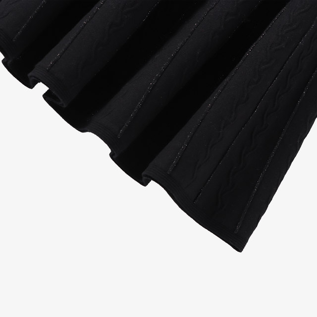 BasicHouse/Baijiahao black midlength skirt in autumn, versatile high — free download