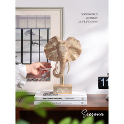 Seesova French-Style Light Luxury High-End Elephant Ornament for Living Room, Entryway, Tabletop, Niche Art Soft Decoration
