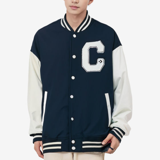 
Converse/Converse genuine new men's letter pattern single-breasted retro cotton jacket 10027241-A01