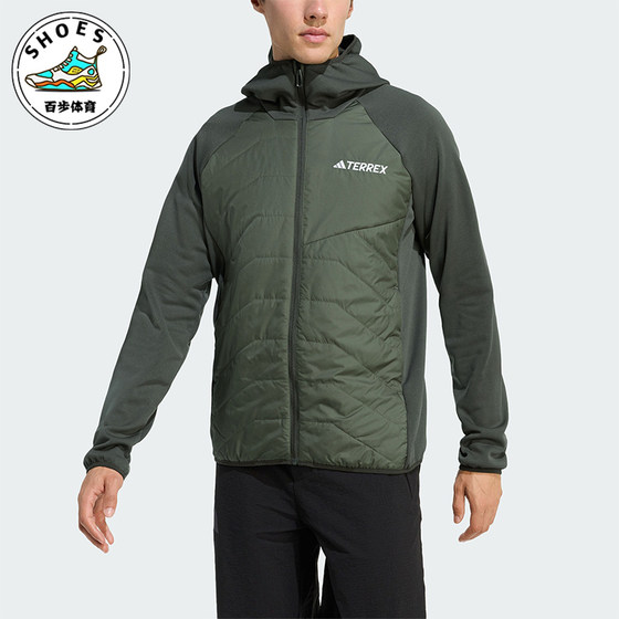 
Adidas/Adidas genuine 2026 men's hooded warm plus velvet stitching sports cotton jacket KA6947