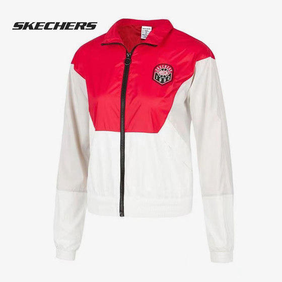 
Skechers/Skechers genuine new contrast woven women's sports zipper casual jacket
