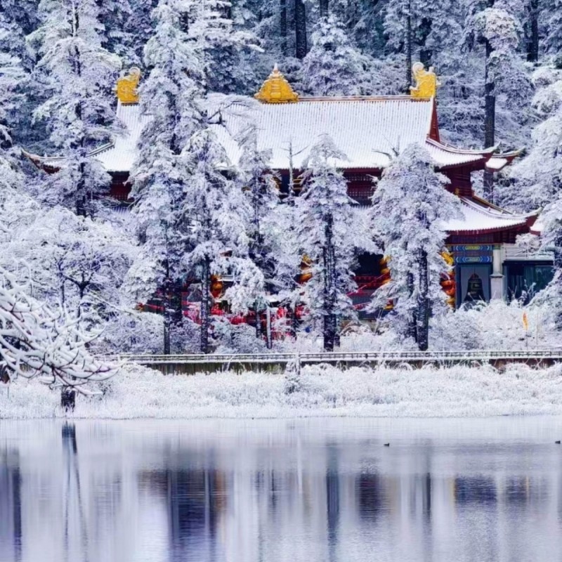 冰雪瓦屋山+柳江古镇+光明寺+乐山美食纯玩2日游·含往返索道