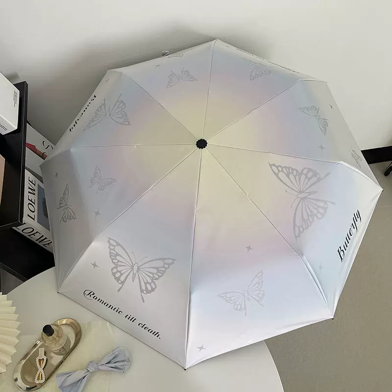 新款ins风渐变系蝴蝶折叠伞防晒防紫外线女晴雨两用伞便携遮阳伞-Taobao 