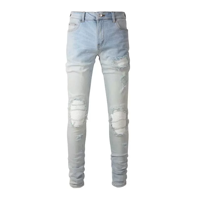 2023 New Men Denim Wide-leg Pants Korean Style Straight Casu-Taobao