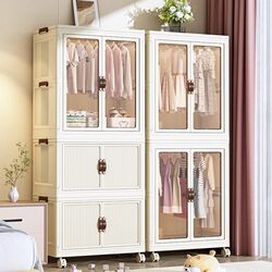 Clothes Storage Cabinet, No Installation Needed, Baby Wardrobe, Children's Bedroom, Simple Small Wardrobe for Infants, Multi-Layer Storage Cabinet for Home Use