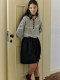 
White CUNBAI Wool Literary Irregular A-line Skirt Women's Spring Waist Pleated Flower Brave Short Skirt