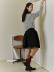 
White CUNBAI Wool Literary Irregular A-line Skirt Women's Spring Waist Pleated Flower Brave Short Skirt