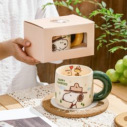 Authentic Snoopy Co-Branded Water Cup for Girls, High-Value Merchandise, Gift Mug, Ceramic with Unique Design, Niche Product