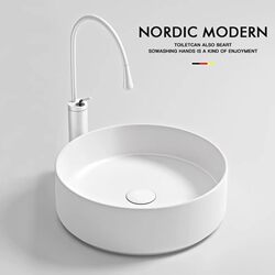Round Bathroom Countertop Basin, Thin Edge Balcony Washbasin, Small Size Household Washbasin, Small Apartment Washbasin