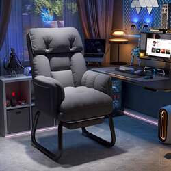 Computer Chair with Curved Legs for Home Use, Comfortable for Long Sitting, Gaming Chair for Boys, E-Sports Chair with Reclining Backrest, Lazy Sofa Chair