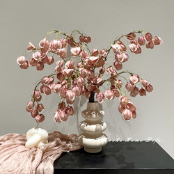 Mochi-Like Fabric Bean Paste Mist Pink Lantern Fruit Linden Tree Branch Home Atmosphere Decoration Photography Props