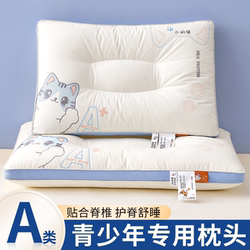 Children's Pillow for Ages 10 and Above, Cervical Spine Protection, Student Dormitory, Home Use, Sleep Aid, Single-Person Sleeping, Special Pillowcase and Pillow Core