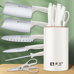 Lihuang White Stainless Steel Knife Set Kitchen Knife Household Full Set of Cutting Board Chopping Board Two-In-One Combination