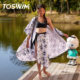 TOSWIM/Taosheng sunscreen yarn high-value beach vacation photo triangular bikini jacket shirt