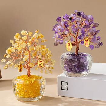 
Natural crystal fortune tree home living room