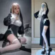 trang phục cosplay hầu nữ Nữ tu trang phục cos gợi cảm chặt chẽ trang phục đeo chéo trang phục hóa trang mỏng người giúp việc phong cách ăn mặc nguyên chất ham muốn Plus kích thước hầu gái gợi cảm cao cấp vải mềm mại đồ hầu gái  