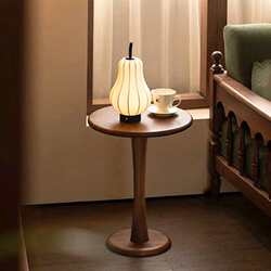Living room simple bedroom solid wood home round table sofa balcony coffee table small apartment corner table coffee mobile table