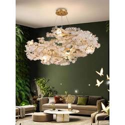 Light luxury chandelier, modern villa living room lamp, creative atmosphere, tea room restaurant lamp, branch high-end crystal lamp