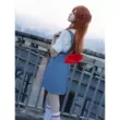 Ayanami Rei cos trang phục sương mù màu xanh eva đồng phục học sinh Asuka cosplay nữ anime ngực váy đồng phục váy 