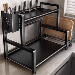 Kitchen Storage Rack Chopsticks Knife Holder Countertop Condiments Oil Salt Sauce Vinegar Storage Rack Multifunctional Seasoning Storage Rack