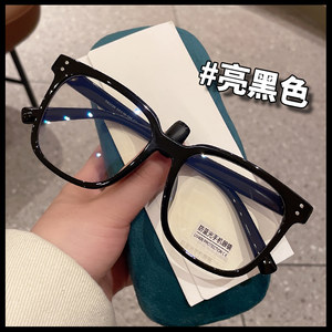 
Black-framed glasses for men, ultra-light square frame for myopia, can be matched with degrees for big faces, black flat light, large-framed eye frames for trendy women