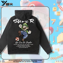 Anime Mario Collaboration Hooded Sweatshirt for Men, Autumn 2025 New Children's Fleece Jacket, Anime Merchandise Clothing