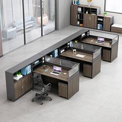 Financial Office Desk, Simple Modern Staff Office Desk and Chair Set, Complete Set for Two to Six People