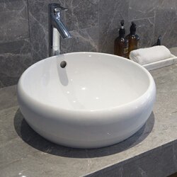 Japanese to Countertop Basin Lw366B Round Ceramic Household Bathroom Washbasin Artistic Tabletop Small Washbasin