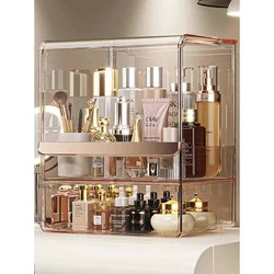 German Imported Cosmetics Storage Box Desktop Dust-Proof Dressing Table Skin Care Product Lipstick Storage Rack Transparent Organizing Cabinet