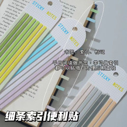Ultra-Thin Index Tabs Sticky Notes Fluorescent Labels Sticky Notes Strong Adhesive Plastic Translucent Narrow Strips Reusable Stickers Reading Notes Student Study Notes Pet Waterproof Review Marker Stickers