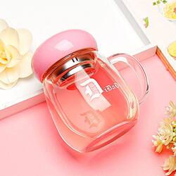 Direct Delivery Flower Tea Cup Opening Gift Glass Cup Transparent Creative Water Cup Promotional Event Cup with Tea Strainer