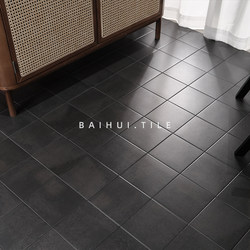 Medieval Style Black French Retro Small Square Tiles Courtyard B&B Balcony Kitchen Bathroom Coffee Shop Restaurant Floor Tiles