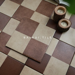 Medieval Style Beige Chessboard Mosaic Small Flower Tiles Movie Style Retro Old Living Room Tiles Clothing Store Restaurant Floor Tiles