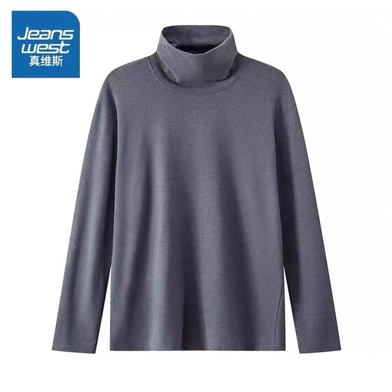 
Jeanswest half-high collar double-sided German velvet long-sleeved T-shirt autumn and winter same style for men and women with warm and cold-proof bottoming shirt 12