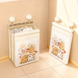 Suction Cup Dirty Clothes Basket, Wall-Mounted Foldable Laundry Basket for Home Use, Bathroom Storage Basket for Clothes