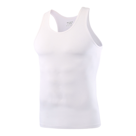 
Yu Zhaolin men's pure cotton vest men's youth hurdle sports cotton sleeveless spring and summer base wearing white sweatshirt