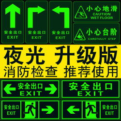 Luminous Wall Stickers, Safety Exit Stickers, Self-Luminous Fluorescent Stickers, Exit Signs, Safety Passage Wall Stickers
