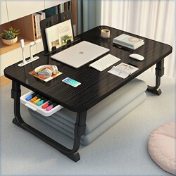 Folding Bed Desk, Adjustable Height Lazy Desk, Student Study Desk, Bay Window Bedroom Floor Desk, Dormitory Essential