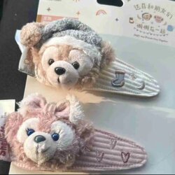 Lazy Shirley Mei Duffy Bear Hair Clip Plush Cute Cartoon Doll Hair Accessory Barrette Korean Style Girly