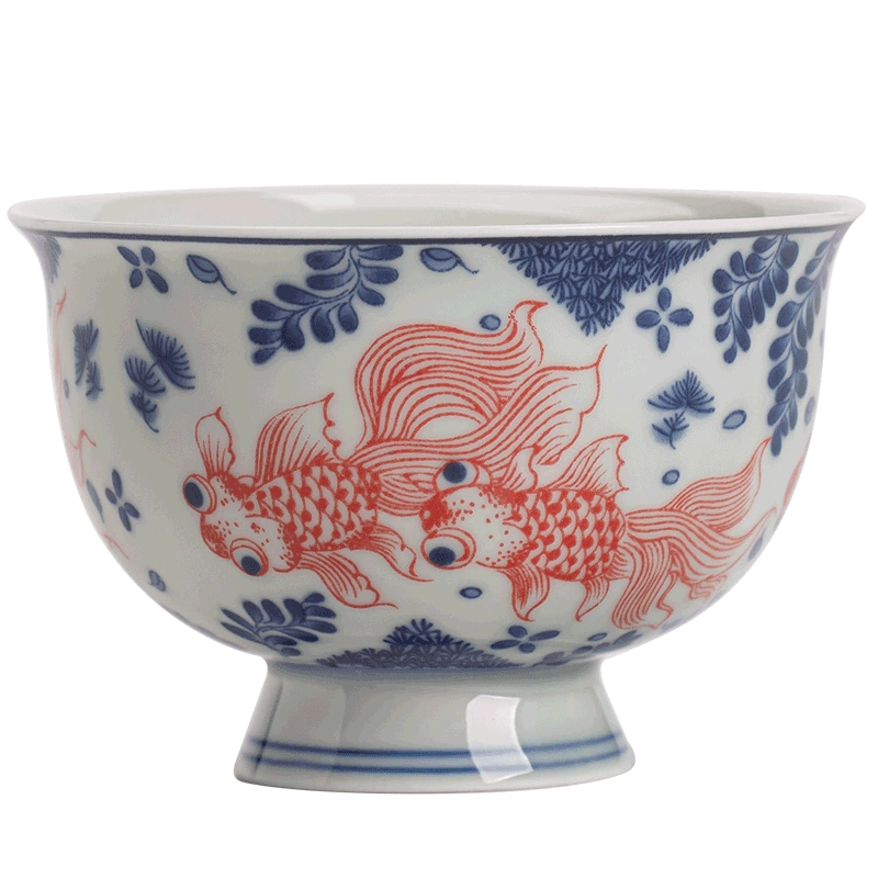 35％OFF】 中国美術 内 青花藻魚紋 爐鈞釉 碗 φ20cm(LC225