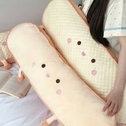 Cute Toast Bread Ice Bean Long Pillow for Girls, Side Sleeping Pillow for Bed, Leg-Hugging Pillow, Headboard Cushion