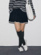 demi et demi two-color suit striped spliced ​​embroidered pleated skirt