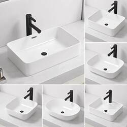 Hotel Project Ceramic Countertop Basin, Various Sizes, Artistic Basin, Household Washbasin, Single Basin, Balcony Washbasin, Washbasin