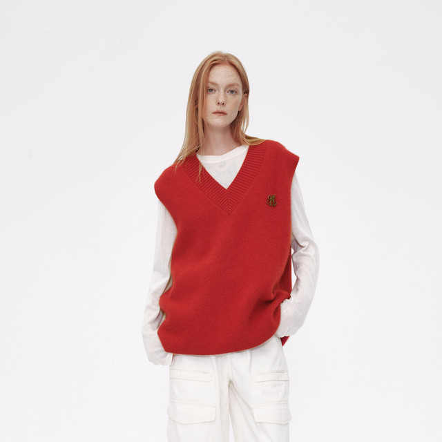 AVVENN Winter Real Two Simple V Neck Clever Layer Comfort Sweater AM90601768
